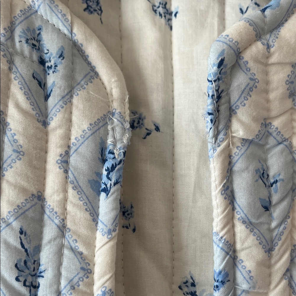 Japna Blue and White Quilted Vest - Picture 7 of 11